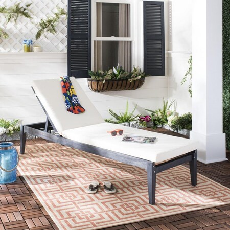 Safavieh Azusa Sun LoungerDark Slate Gray & Beige PAT6729K